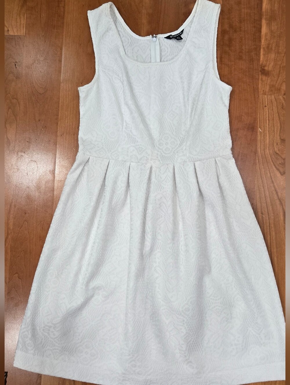 George White Textured Lace Sleeveless Fit & Flare Mini Dress